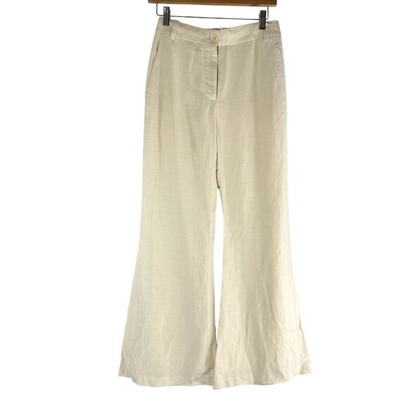 BY MALENE BIRGER Carass Cropped Woven Flared Pants Size DE 36 US 6 Pearl - Picture 1 of 13